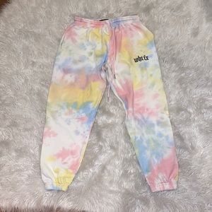 Sweatpants Rainbow Tie Dye White Fox